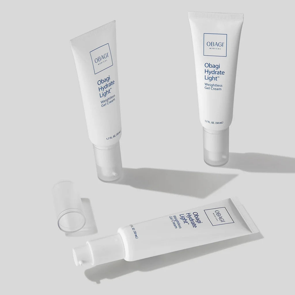 Obagi skincare products on a light gray background