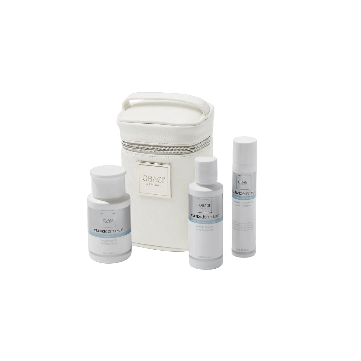 CLENZIderm M.D. Acne Therapeutic System: Bag shown with its skincare regimen