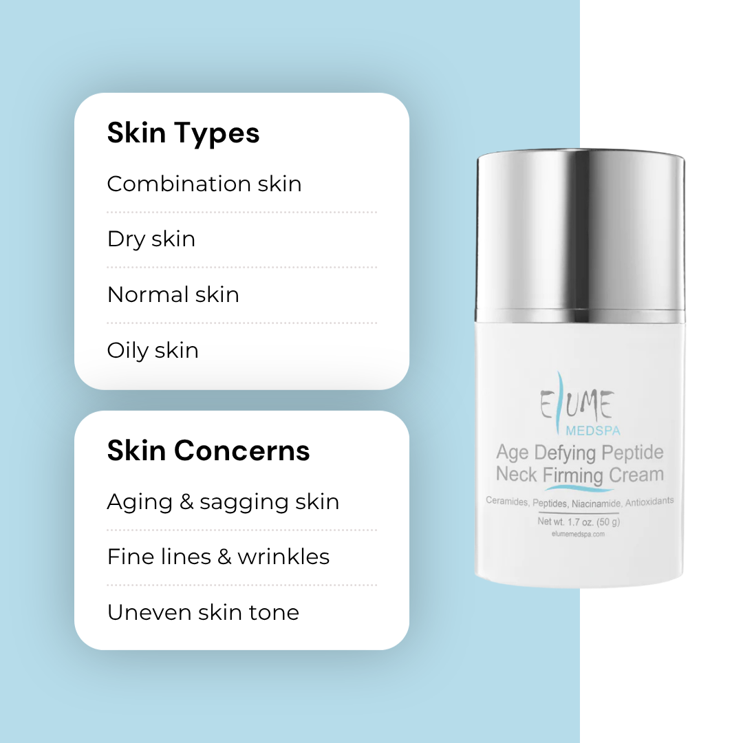 Benefits chart showing firmer, lifted skin on the neck, jawline, and décolleté in 3 weeks