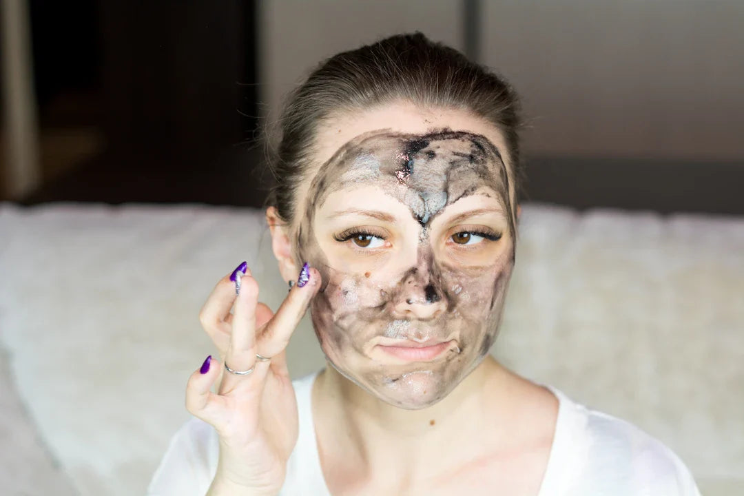Woman protecting her complexion from pollution and environmental stressors