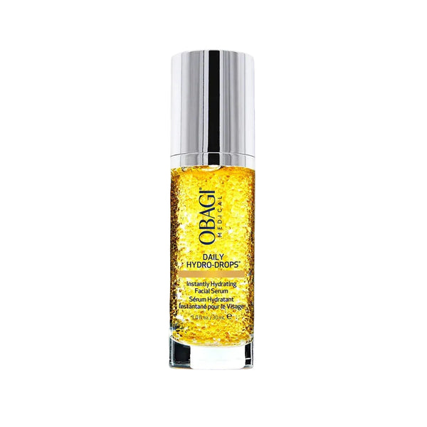Obagi Daily Hydro Drops facial serum bottle on a gray background