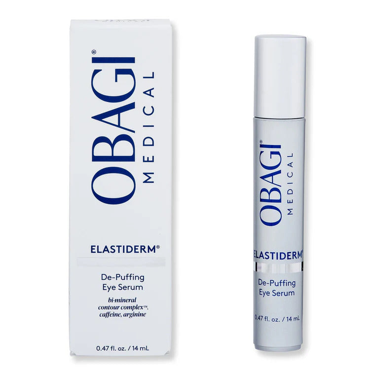 Obagi Medical Elastiderm De-Puffing Eye Serum packaging on a white background