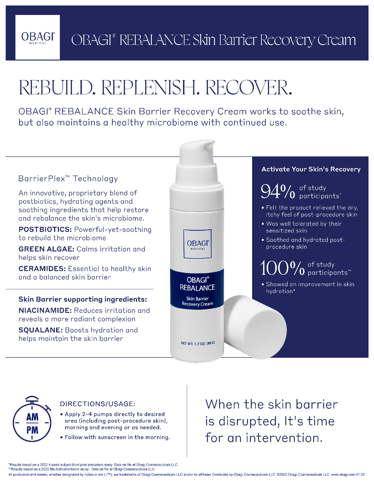 OBAGI REBALANCE Skin Barrier Recovery Cream benefits and features