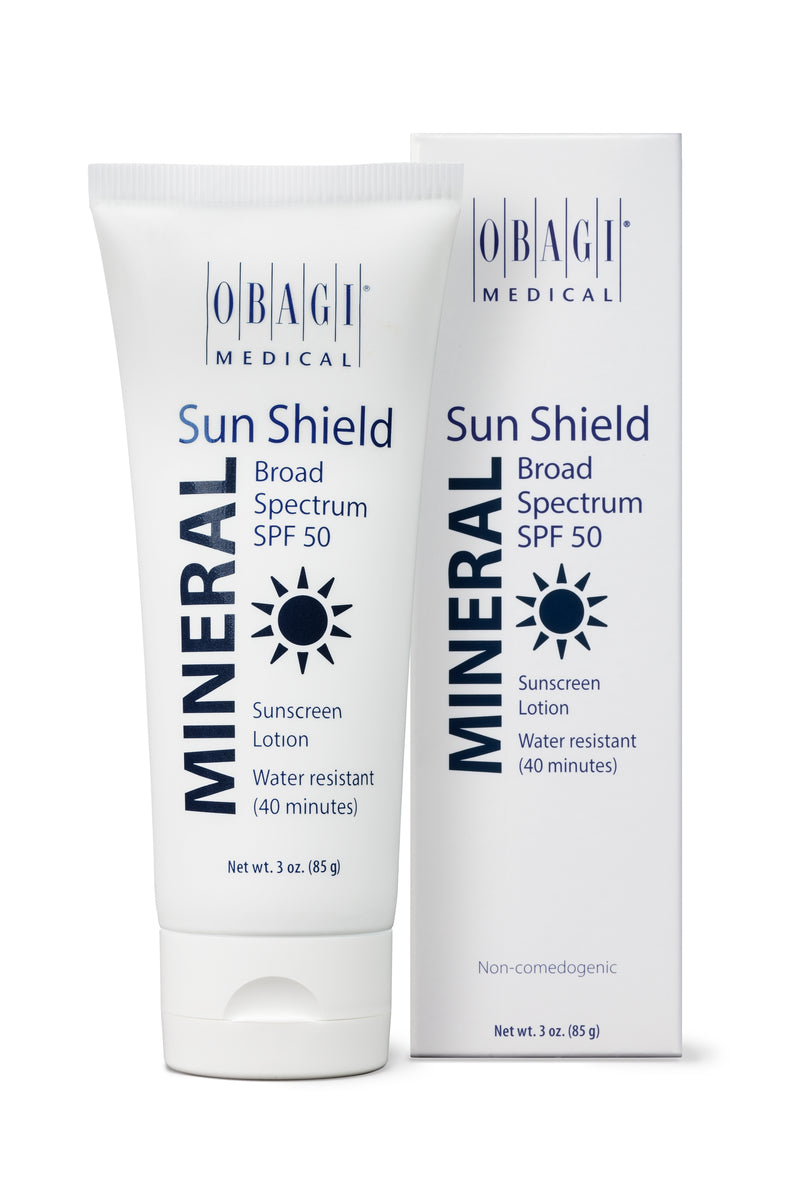Sun Shield Mineral Broad Spectrum SPF 50 product with retail packaging