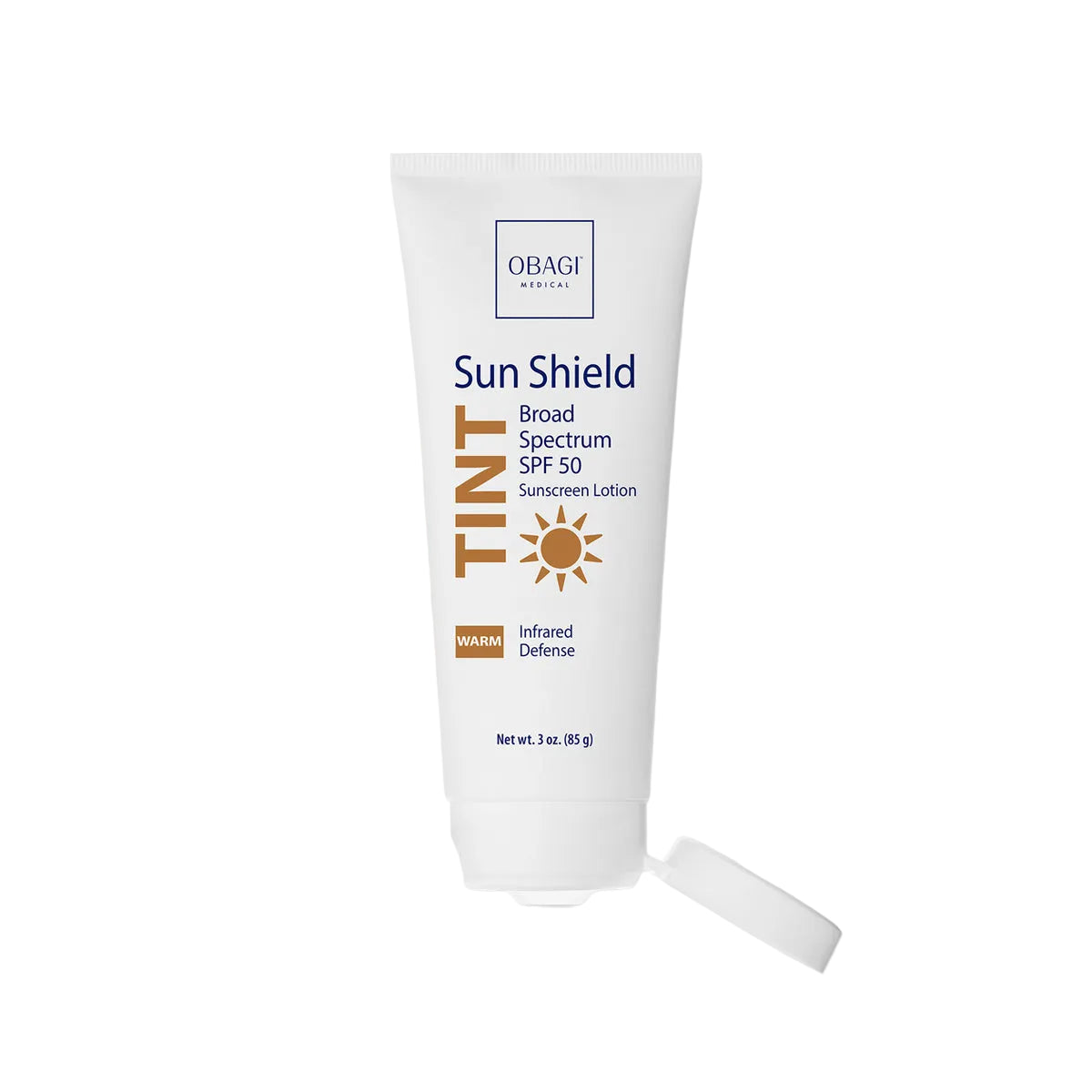 Sun Shield Tint Warm Broad Spectrum SPF 50 open container and applicator