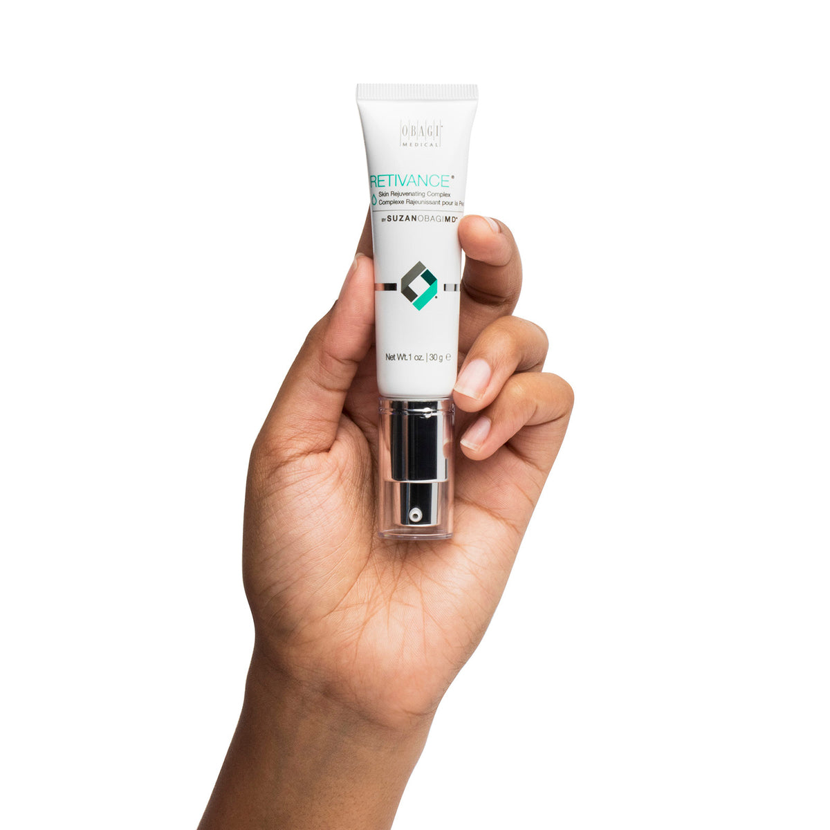 Retivance Skin Rejuvenating Complex product held in hand